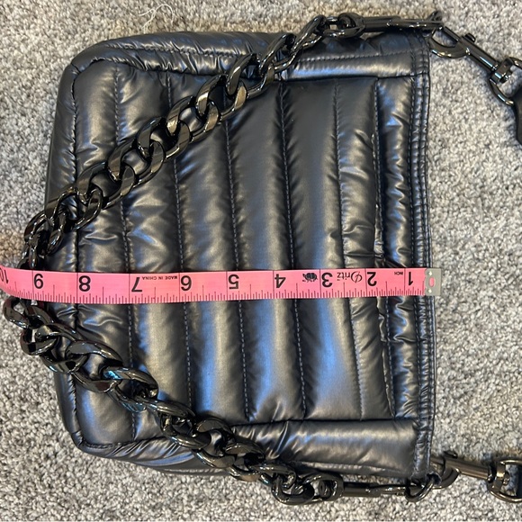 THINK ROYLN Shiny gunmetal gray Crossbody Bag with two straps! - Picture 5 of 13